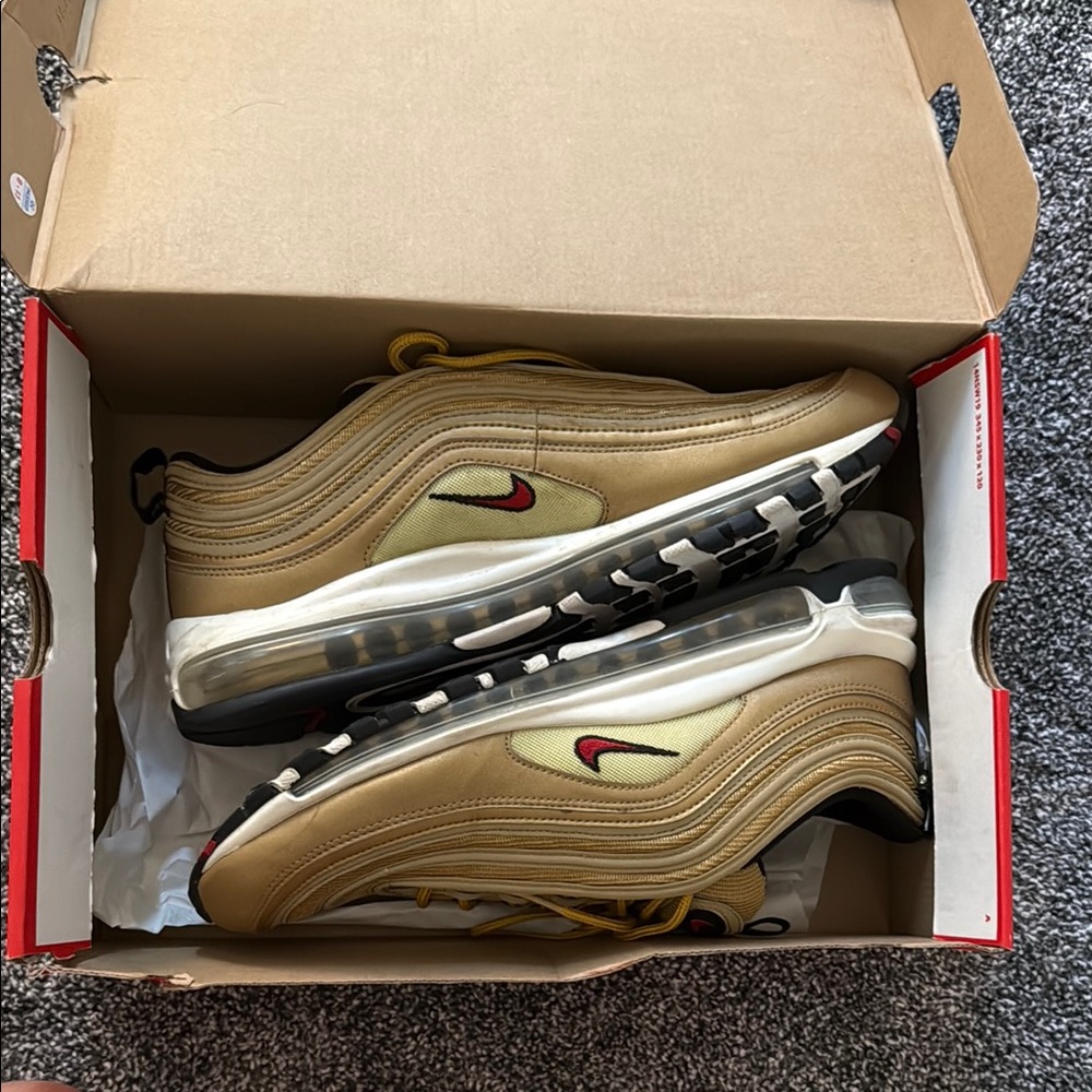 Air Max 97 Gold and Black Sneakers